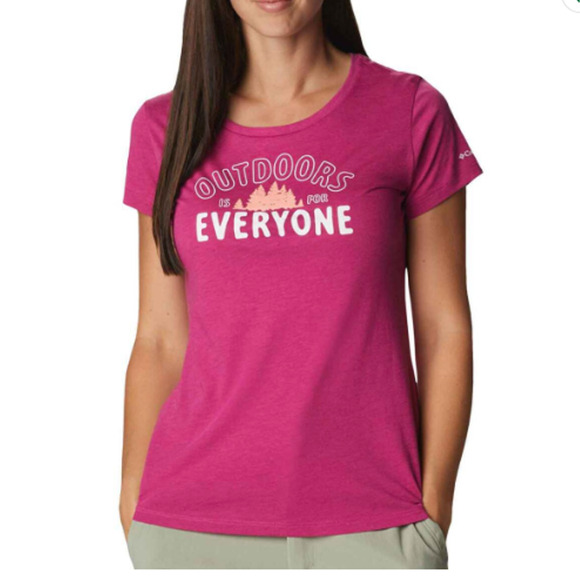 Columbia Women's Outdoors is for Everyone Fuchsia Pink T-Shirt Tee 3X - Picture 1 of 3